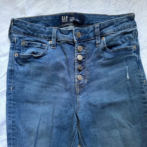 GAP Denim High Rise Universal Legging Jeans, Medium Blue, Size 8 / 29 R, Jegging - Picture 3 of 14